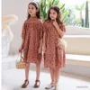 Abiti da ragazza da 6M a 18 anni Bambini Neonate Teen Summer Dress Abito da donna Abbigliamento per bambini Moda Sorelle Pagliaccetto floreale per bambini