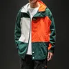 Männer Jacken Frühling Große Größe Mit Kapuze Jacke Lose Kontrast Farbe Nähte Männer Japanische Streetwear Herren Und MäntelHerren