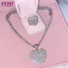 Ожерелья с подвесками в стиле хип-хоп, персонализированное ожерелье с изображением сердца, подарок маме, подвеска с фотографией, ожерелье с цирконом, ювелирные изделия на заказ
