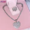 Pendentif Colliers Hip Hop personnalisé coeur image collier maman cadeau Photo pendentif Photo zircon collier bijoux personnalisés