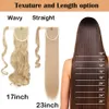 Ponytails HAIRRO 17''23'' Long Straight Ponytail Wrap Around Ponytail Clip in Hair Extensions Natural Hairpiece Headwear Synthetic Hair 230518
