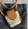 Designer-Mini Słomiane Torby Crossbody na szminki słuchawki torba na ramię