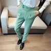 Men's Suits Arrival Pure Color Men Waffle Suit Pants Fashion Design Male Business Banquet Wedding Party Dress Trousers Size 29-36