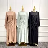 Moslims van etnische kleding Sets 3 -delige Abaya vrouwen zomer kralen kimono binnenste lange jurk wrap rok bijpassend pak Dubai bescheiden outfit kaftan