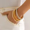 Bangle Lacteo Vintage Rose Gold Color Metal Stripe Form