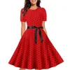 Podstawowe sukienki swobodne sukienki z nadrukiem w stylu vintage okrągła okrągła szyja sukienka A-line 230518