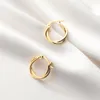 Huggie WANTME Genuine 925 Sterling Silver Bohemian Braided Knotted Hoop Earrings for Women Korean Style Charming Party Wedding Jewelry