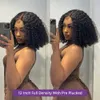 Lace Wigs Bob Lace Wig Black Curly For Women Deep Water Curly Wave Perruques de cheveux humains 100% Remy Natural Hair Fermeture courte T Part Wig 230517