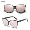 Zonnebril Mode Kleur Luxe Flat Top Cat Eye Elegante zonnebril Woman de Sol Men Twin Beam Oversized Sun Glazen UV400 230517