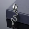 Stud High Quality Matte Climbing Drape Snake Fade Hoop Earrings Stainless Steel Animal Snake Charm Pendant Earrings For Men Women Z0517