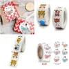 Gift Wrap 50500Pcs Cartoon Animal Children Sticker Label Thank You Cute Toy Game Diy Sealing Decoration Supplies Drop Delivery Home Dhdrh