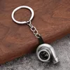 Métal Turbo Keychain Sleeve Bearing Spinning Auto Part Modèle Turbine Turbocompresseur Porte-clés Anneau Pendentif 7 Couleurs