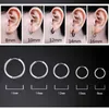 Stud 1 Par Womenman Rostfritt stål Small Hoops Earring Piercing Ear Brosk Tragus Simple Thin Circle Antialllergic Ear Buckle Z0517