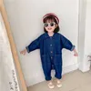 Barboteuses Enfants Vêtements Combinaison Automne Garçons Filles Casual Lettre Outillage Denim Bébé Enfants Vêtements Japanes Style Coréen 1-7 Y 230517