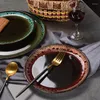 Płytki w stylu zachodnim glazurowane ceramiczne zastawa stołowa zachodnia restauracja Home Creative Retro Steak Sałatka Sałatki Rozmiar wielkości