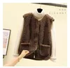 Women's Vests Beige Lady Zipper Fur Furry Plush Vest Women Sleeveless Down Coat Tops Casual Short Outwear Waistcoat Parkas Jacket Coats