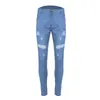 Heren jeans 2023 heren high street mager gat zomer hombre casual broek mannen gescheurde broek slanke strakke heuphop