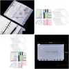 غلاف الهدايا 20pcs Binder Pocket 6 ثقوب أكياس أوراق فضفاضة A6 1SET PU PUTHENT PREGTHN