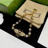 Designer Bee Copper Crystal Bracelet Diamond Vintage Gold Perfect for Men and Women Gift For Women Charm Earring Wedding