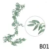 Decorative Flowers 174cm Artificial Green Leaf Garland Vine Willow Leaves Faux Foliage Wreath Wedding Party Home Decoration Fake Plants