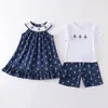 Tenues assorties pour la famille Girlymax 4 juillet Jour de l'Indépendance États-Unis Été Bébé Filles Garçons Frères et sœurs Boutique Vêtements Navy Anchor Smocked Dress Shorts set 230518