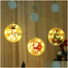 Christmas Decorations Xmas Led Hanging Light Merry Tree Window Lighted Pendant Color Printing Round Shape Curtain Lights Drop Delive Dhane