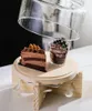 Plates Household Wooden Dishes Fruit Plate Glass Cover Cake Tableware Ceramic Set Nordic Afternoon Tea Confectionery Tray