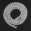 Hip Hop 16 ''-24 '' Collana da tennis placcata in oro bianco con 3 mm 0,1 CT VVS VVS Moissanite Diamond Chain Fashion Jewelry
