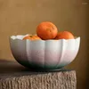 Bols japonais rétro plat assiette en céramique grand bol de fruits vaisselle plats ménage salade four profond Lotus vaisselle