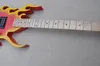 Custom Cherry Sunburst Flame -vormige elektrische gitaar Double Shake 24 Frets Maple Fletboard