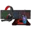 Tastiere Tastiera da gioco Mouse Respirazione a LED Retroilluminazione Ergonomia Combo professionali Tastiera mouse professionale con chiave completa cablata USB 4 in 1 230518