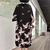 Kvinnors blusar skjortor kimono cardigan s toppar och japanska streetwear sommarlånga skjorta kvinnliga damer kläder 230517