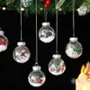 新しい5PCSスノーグローブスタイルクリスタルクリスマスボールクリスマスツリーハンギング飾り松ぼっくりキラキラクリスマス装飾ナビダッド装飾