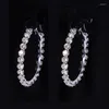 Boucles d'oreilles cerceau Freetry mode strass rond pour les femmes brillant géométrique cristal fête déclaration bijoux accessoires
