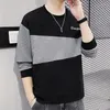 Men's Hoodies Sweatshirt Clothes For Men Round Neck Stitching Long-Sleeve Tops Spring Autumn Fashion Casual Pullover Sudaderas Hombre