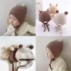 Hoeden warm gebreide motorkap hoed winter zachte baby gebreide gehaakte haak schattige beer ear beanie kids meisje jongen baby peuter caps