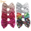 Headwear Hair Accessories YANJIE 25pcslot 5" Glitter Big Sequin Hair Bows Barrette Chic Messy DIY Girls Hair Accessories Hair Clips For Women Rainbow 230518