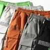 Shorts masculinos cargo shorts streetwear verão harajuku shorts masculinos bolsos de bermuda na altura do joelho