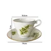 Cups Saucers European Ceramic Mug Golden Stroke Afternoon Tea Desktop Cup And Saucer Set Hand Painted Flowers Decorative Office Coffee