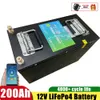 12V 200AH LifePO4バッテリー12.8VソーラーRVカーゴルフカタマランヨットセーリングシップ + 10A充電器のためのBluetoothBMS