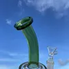 10 inch Green Glass Bong Hookah Water Smoking Pipe Bubbler with 14mm Male Bowl