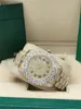 Orologio con quadrante romano pieno di diamanti 218238 Sapphire Big Diamond Bezel 43mm 18K Yellow Gold uomo 2813 orologi automatici Orologio da polso con scatola originale