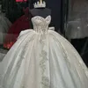 Ivory Ball Gown Quinceanera Dresses Big Bow 3D Flower Crystal Appliques With Cape 16 Princess Gowns Vestidos De 15 Anos