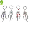 New Silver Dream Catcher Portachiavi Colorato Pietra Naturale Ala Nappa Charms Ciondolo Fatto A Mano Donna Uomo Ornamenti Borsa Regali Fortunati