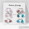 Stud Irregar Mini boucles d'oreilles en pierre à puce naturelle pour femmes fille semaine thème mode bijoux livraison directe Dhgarden Dhu56