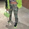 Designer Women Print Camo Pants Casual Clothing Fashion Pocket Workwear Horn Trousers Baggy Straight High Waist Capris