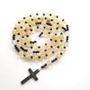 Hänge halsband katolska radbandhalsband kristna kristallpärlor kvinnor religiös gåva