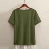 Women's T Shirts Womens Baggy Cotton Linen Plant&Flowers Print T-shirt Ladies Casual Loose Tunic Blouse Plus Size Tops M-5XL For