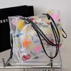 Sacs de rangement sac à bandoulière Transparent femmes filles sac à main étanche sac à main mode gelée grand Shopping fourre-tout Pack été sac de plage