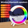 SMART RBG Atmosfeer Licht Flash Mobiele telefoon Draadloos opladen 10W G Creatieve Bluetooth -luidspreker Bedide Night Lamp 360 Surround Pulse Luidspreker Xmas Gift